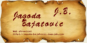 Jagoda Bajatović vizit kartica